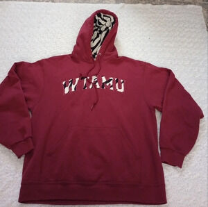 Boxercraft Womens Red Kangaroo Pockets Long Sleeve Pullover Hoodie Size L.